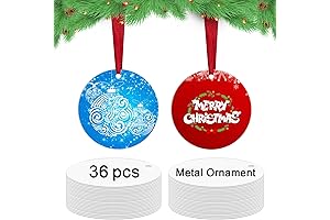 Personalizable Festive Metal Sublimation Ornament Blanks for Customized Holiday Decor