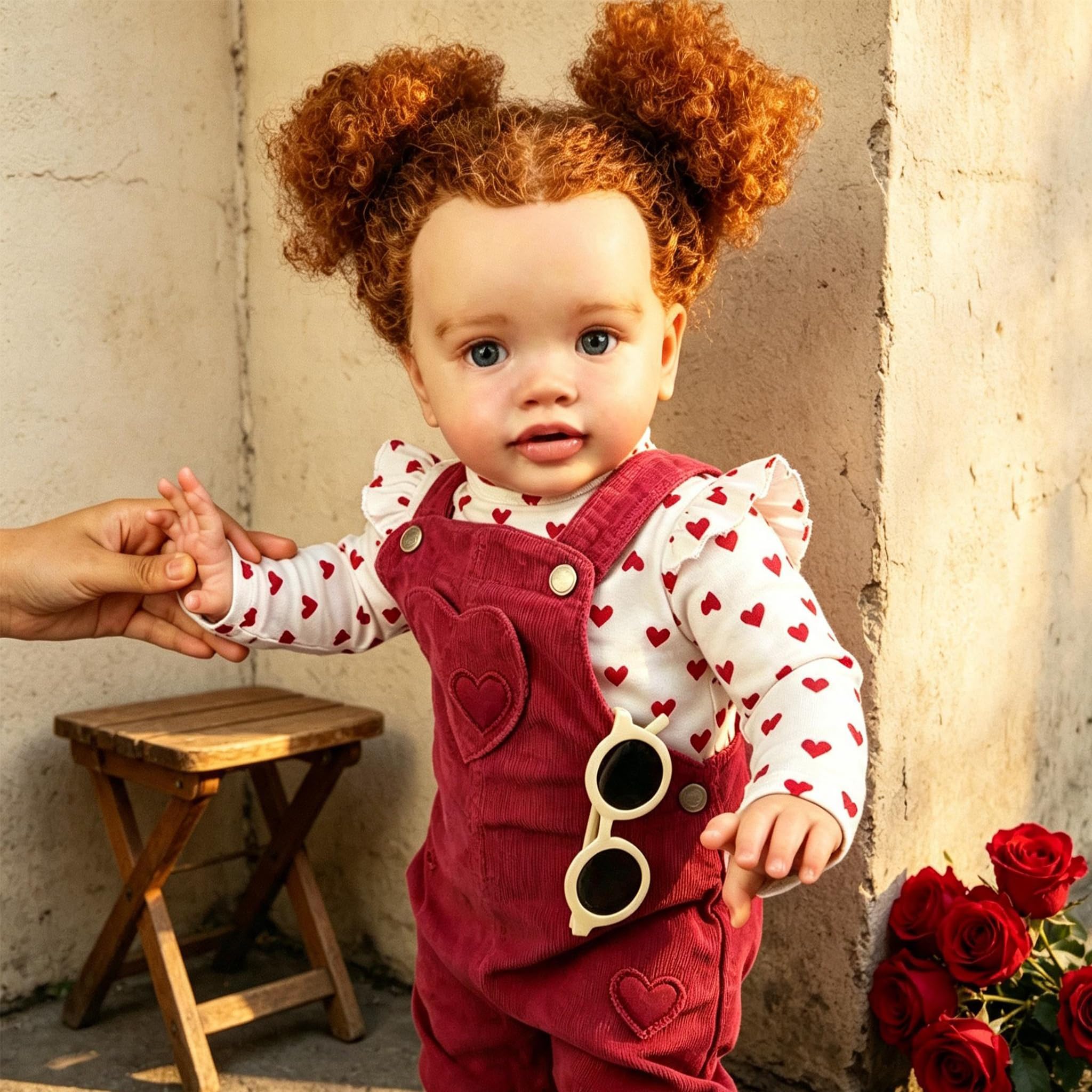 RXDOLL Realistyczne lalki Reborn Baby Dolls Czarna Dziewczyna 66 cm Afroamerykanin Realistyczne Ważone Reborn Maluch Lalki Miękka Tkanina Winylowa Body Prawdziwa Lalka Baby Doll z zakorzenionymi