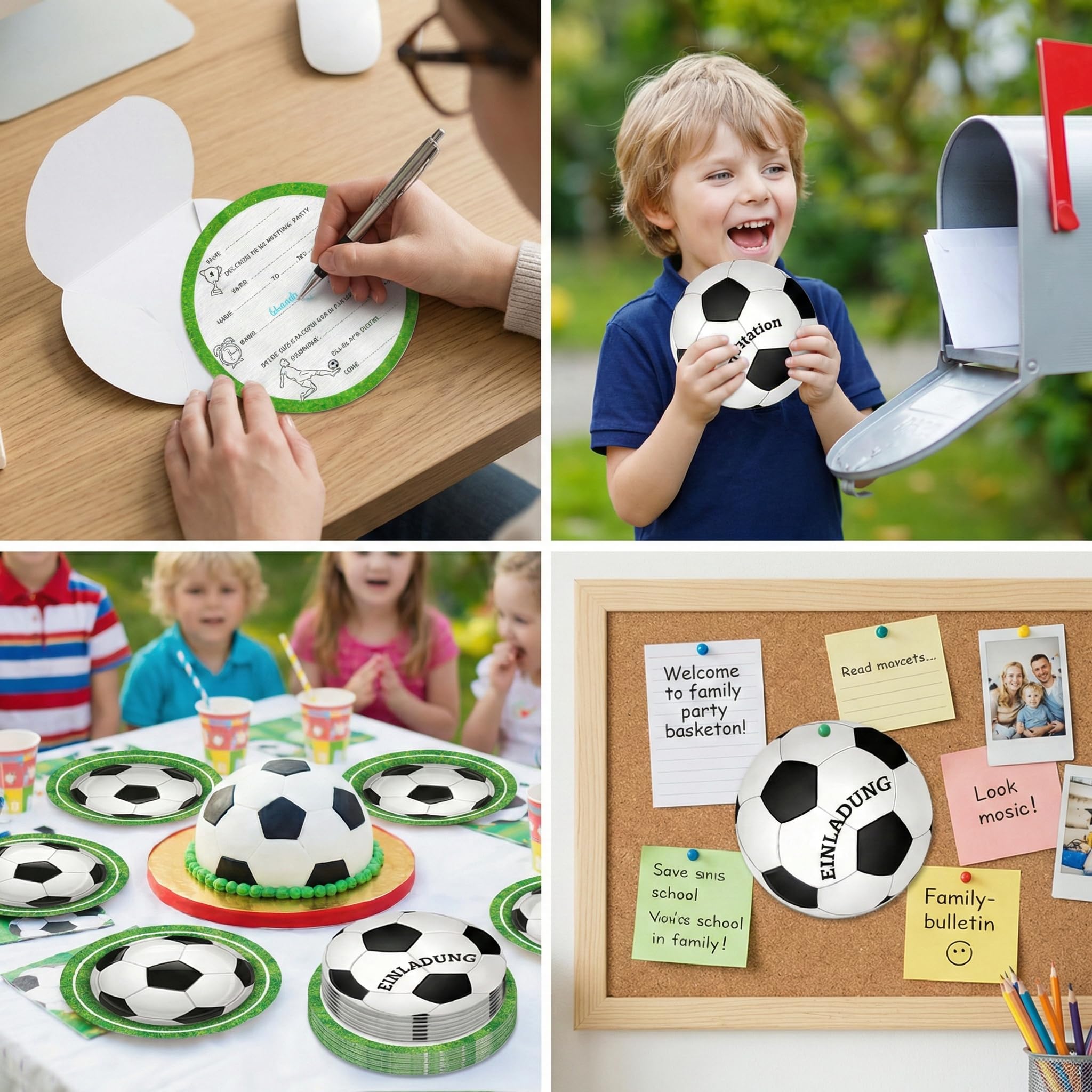 Inviti Compleanno Bambino Calcio 25 Pezzi Biglietti Invito Festa Tema Sport 15 cm
