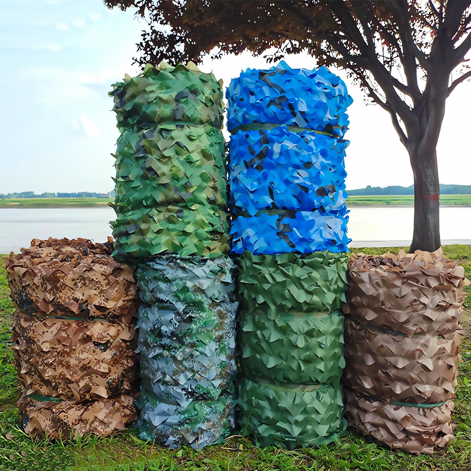 Red de Camuflaje 210D de Tela Oxford, Red de Camuflaje, Paisaje, decoración de bosques, Caza, Camuflaje, protección Solar, jardín, Fiesta, decoración, Camping, Exterior
