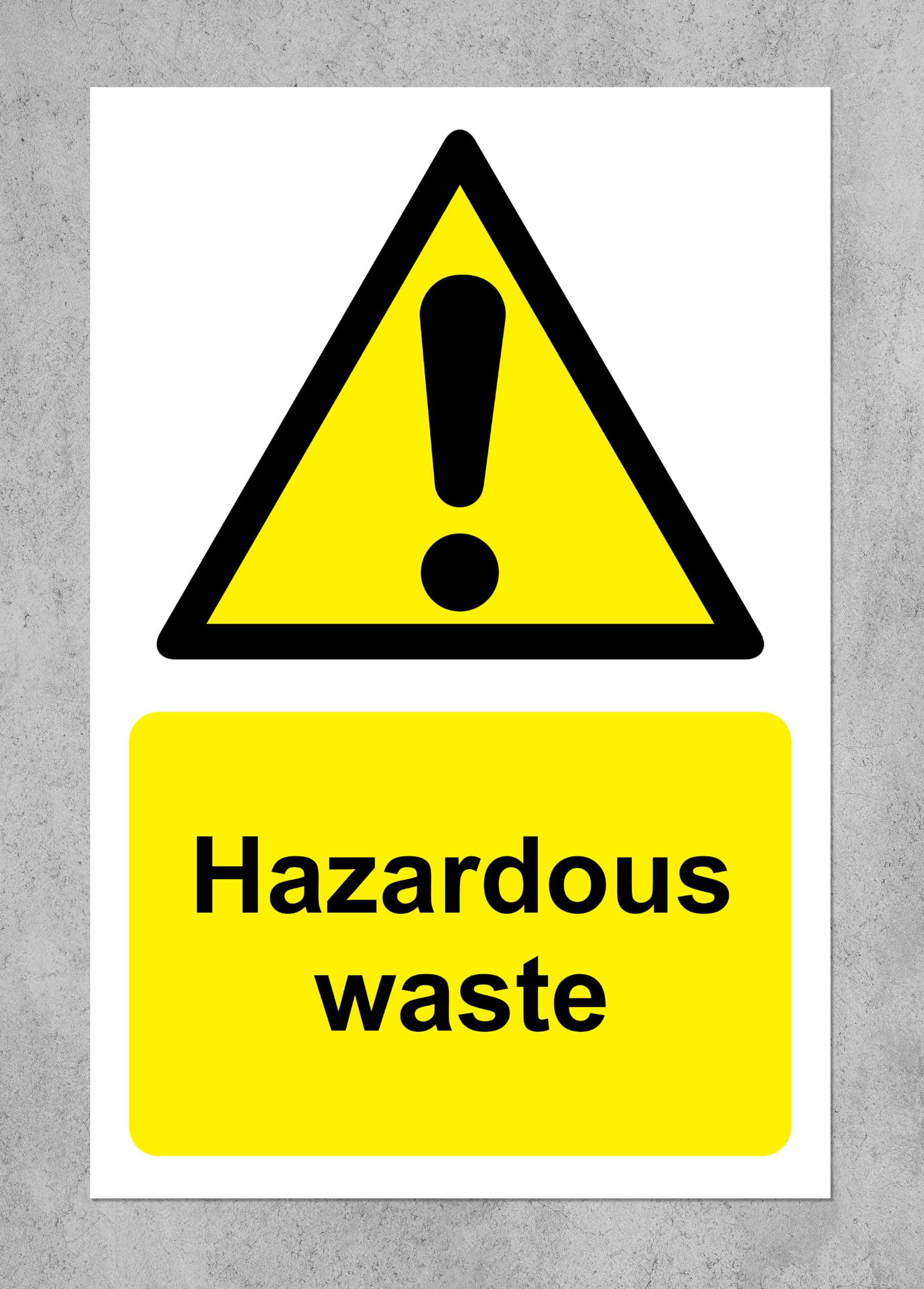 Hazardous waste Safety sign - Self adhesive sticker 300mm x 200mm