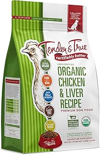 Tender & True Organic Chicken & Liver Recipe Dog Food, 4 lb