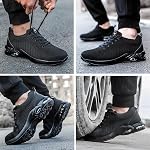 Safety shoes Mens Womens Work Steel Toe shoes Lightweight Air Cusion Work Safety Sneakers Anti-Smash Anti-Puncture Breathable Slip Resistant Construction Work Shoes Shock absorption Indestructible Shoes