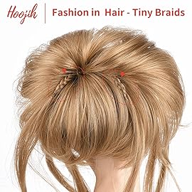 HOOJIH Messy Bun Hair Piece - Super Long Tousled Updo Extensions, Wavy Wrap Ponytail With Elastic Band for Women Girls - Ash Brown