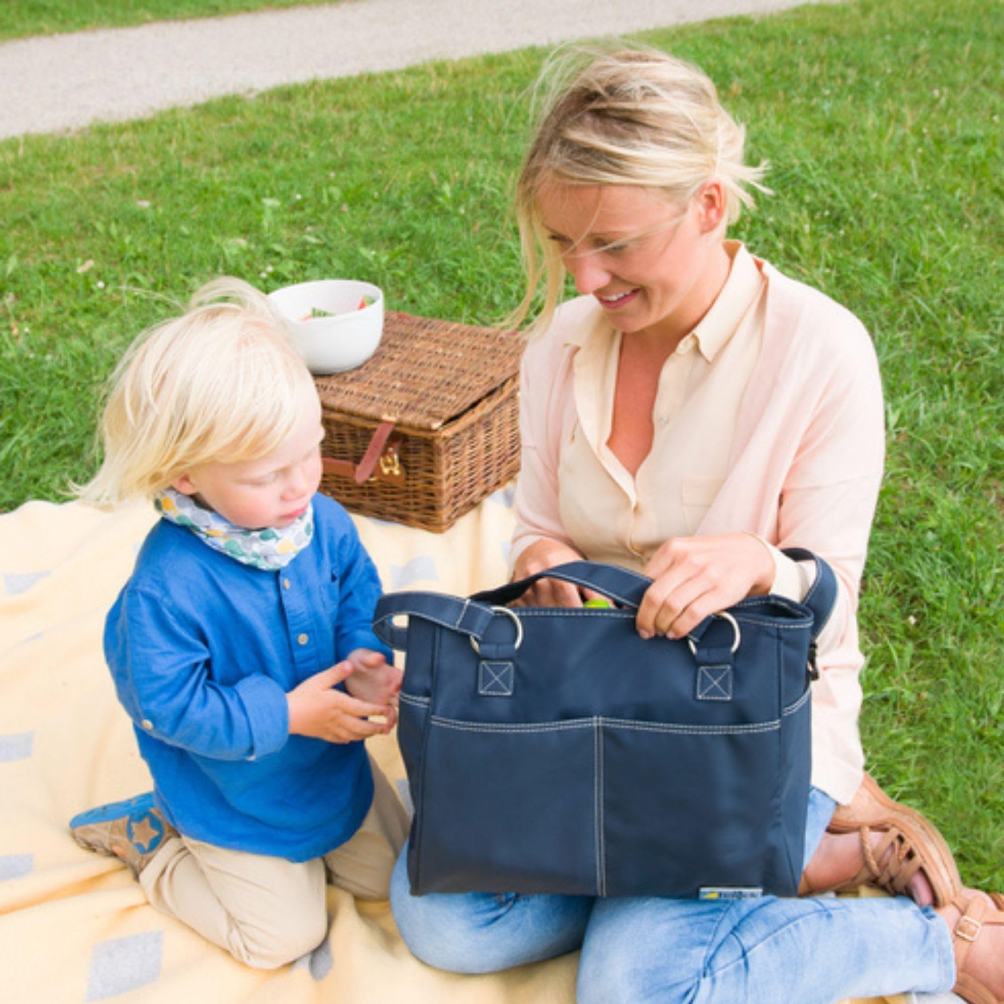 Hauck City Bag Blu Navy Borsa Fasciatoio Portatile con Materassino e Ganci Passeggino