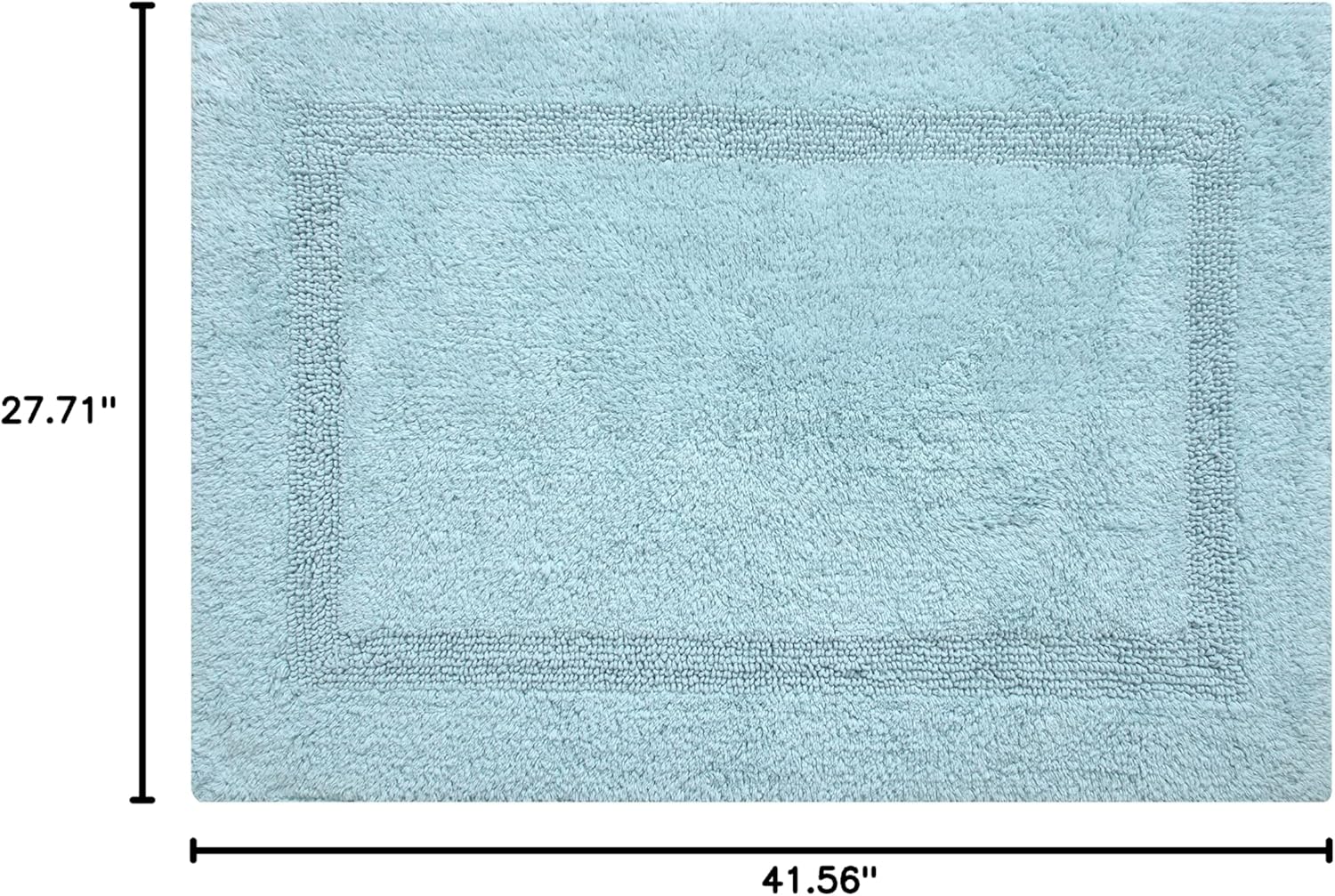 Fabstyles 100% Cotton Luxury Reversible Bath Rug | Ultra Absorbent Machine Washable Mat for Bathrooms/Showers, 24"x36" Blue
