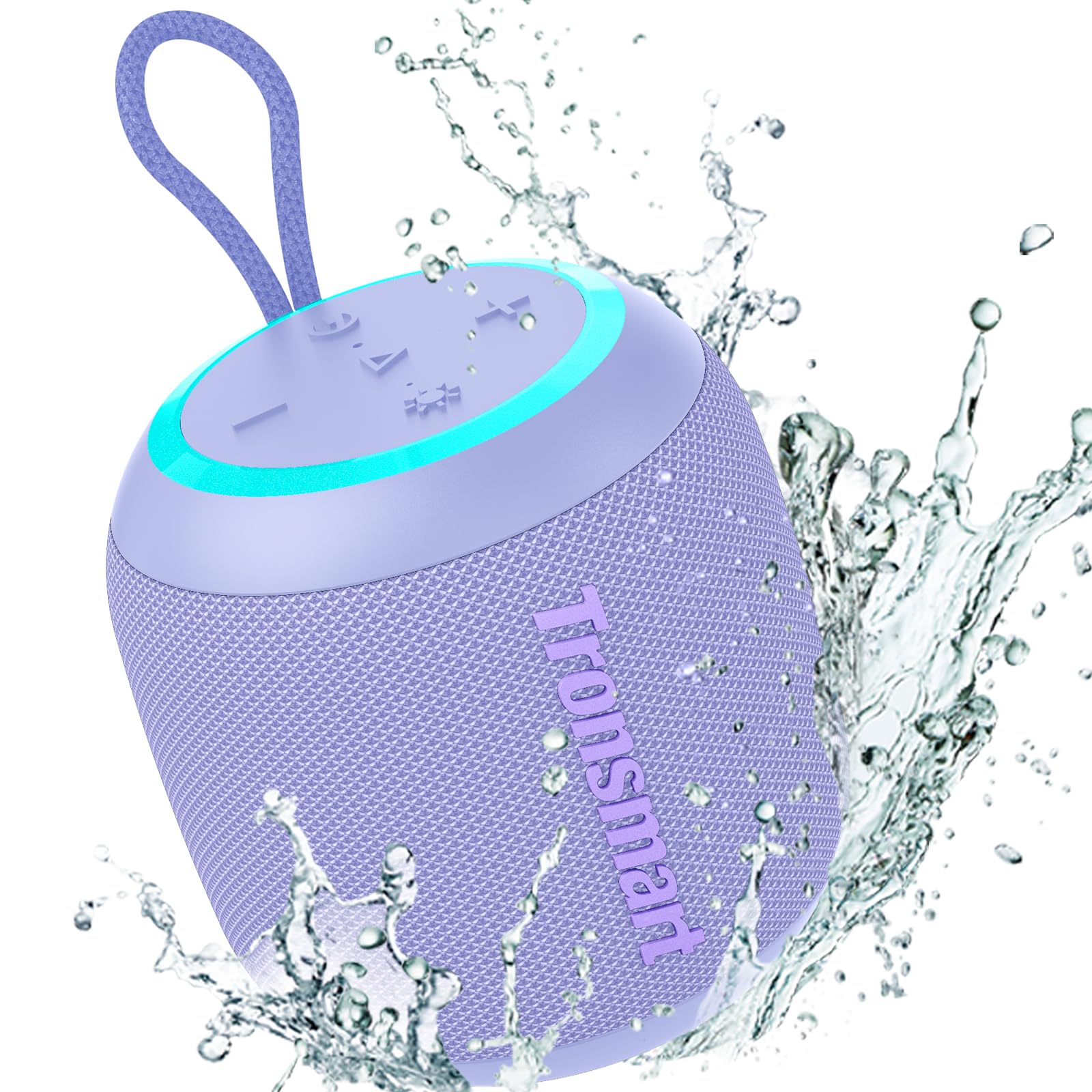 T7 Mini Compact Portable Bluetooth Speaker with Lights, Stereo Sound, Bluetooth 5.3, 18H Playtime, Stereo Pairing, Voice Assistant, IPX7 Waterproof Shower Speaker & Outdoor Speakers(Violet)