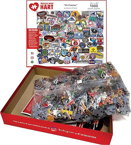 Miniatura 3 de Parches de esquí 1000 piezas rompecabezas, 1 EA