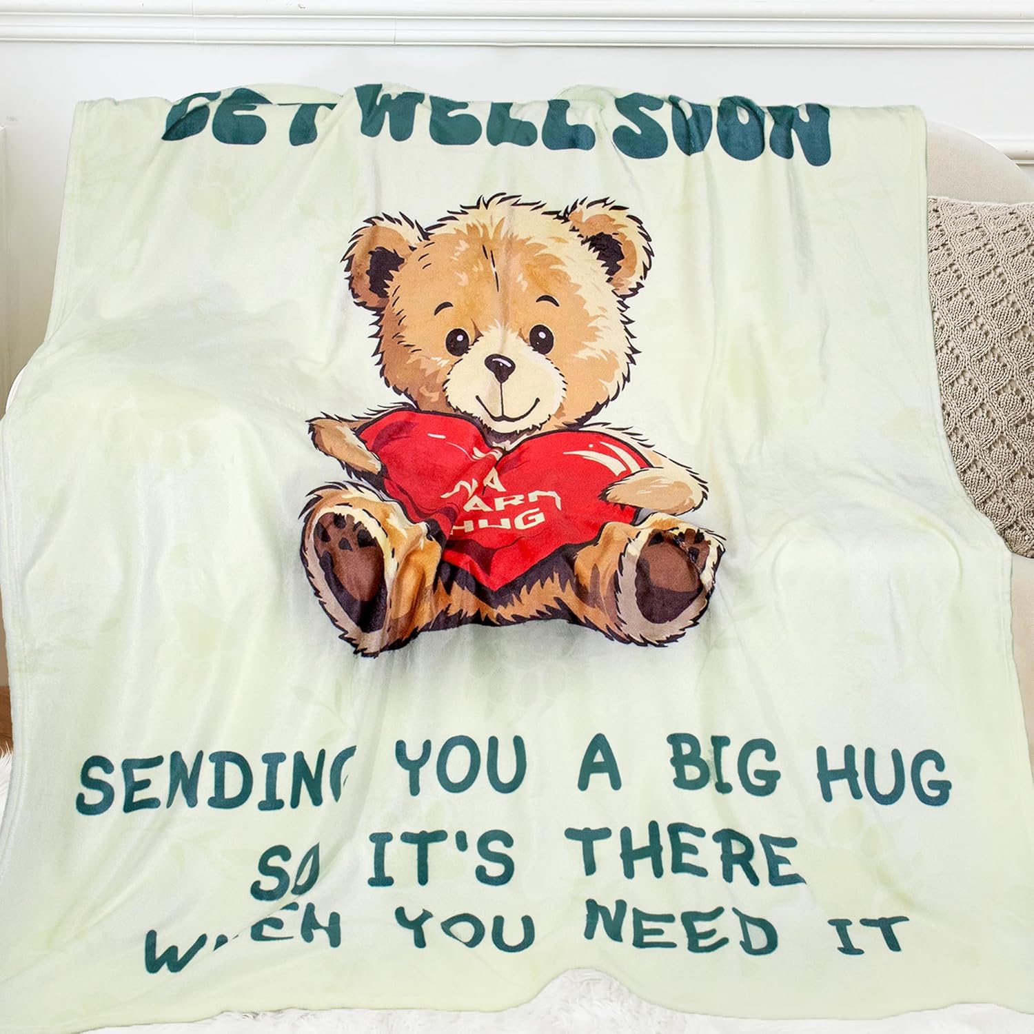 Get Well Soon Gifts for Women, Hug/Healing Blanket, Inspirational Gifts Blanket for After Surgery, Cancer Care Gifts for Women, Feel Better Gift for Her, Comfort Soft Throw Blankets 50"X60" - Image 2