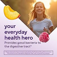 Vista 3 de vitafusion Suplementos de gomitas probióticas, suplementos nutricionales probióticos con sabor a frambuesa, melocotón y mango, 70