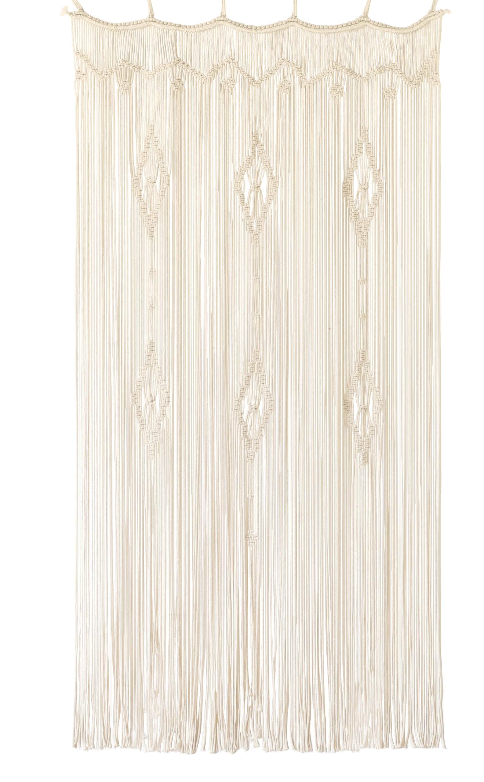 IOWER Macrame Curtain Long Cotton Window Panel Boho Curtains for Bedroom Wedding Backdrop Room Divider Doorway Closet Apartment 35''W x 70''L