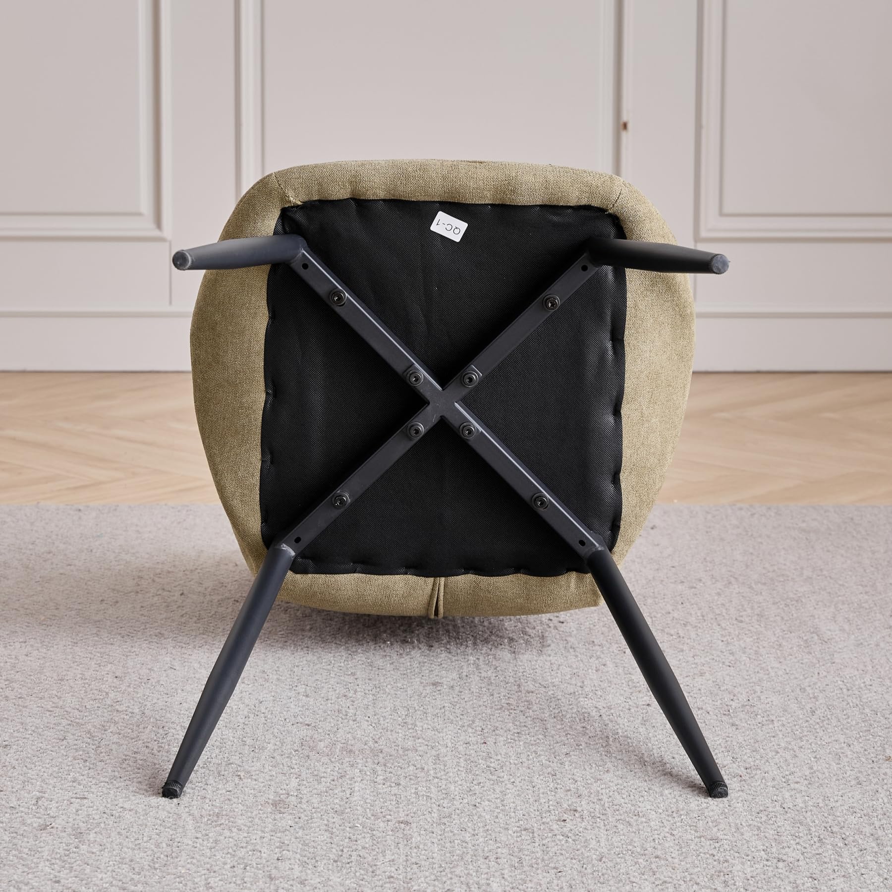 GrandCA HOME Set Tavolo e Sedie da Pranzo, Tavolo da Pranzo Rotondo da 100 CM e 4 Sedie Moderne in Lino, per Sala da Pranzo, Cucina, Soggiorno (Chiaro + Verde)