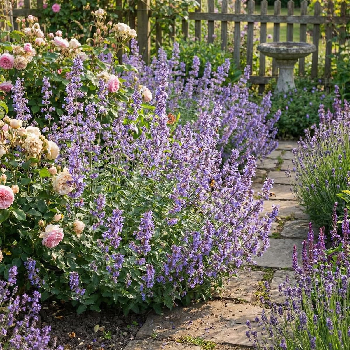 Bloomique - Lot de 6 - Nepeta faassenii - Cataire - Rustique - Vivace - Mellifère - Hauteur 10-20 cm - Pot 9 cm