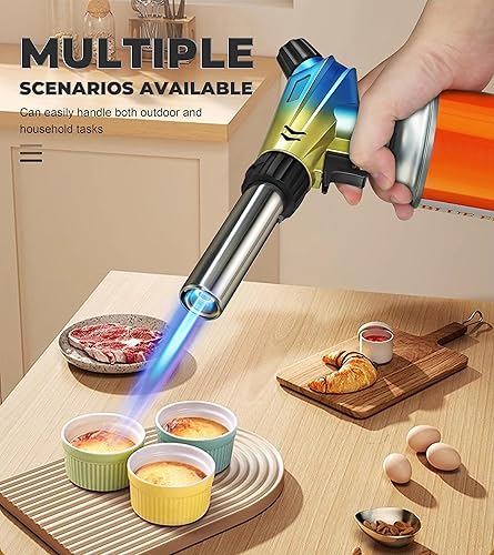 Miniatura 8 de SAMNIU Cabezal de soplete de cocina, conector universal, encendedores de butano culinario de 2500 F para cocinar, alimentos, crema brulee