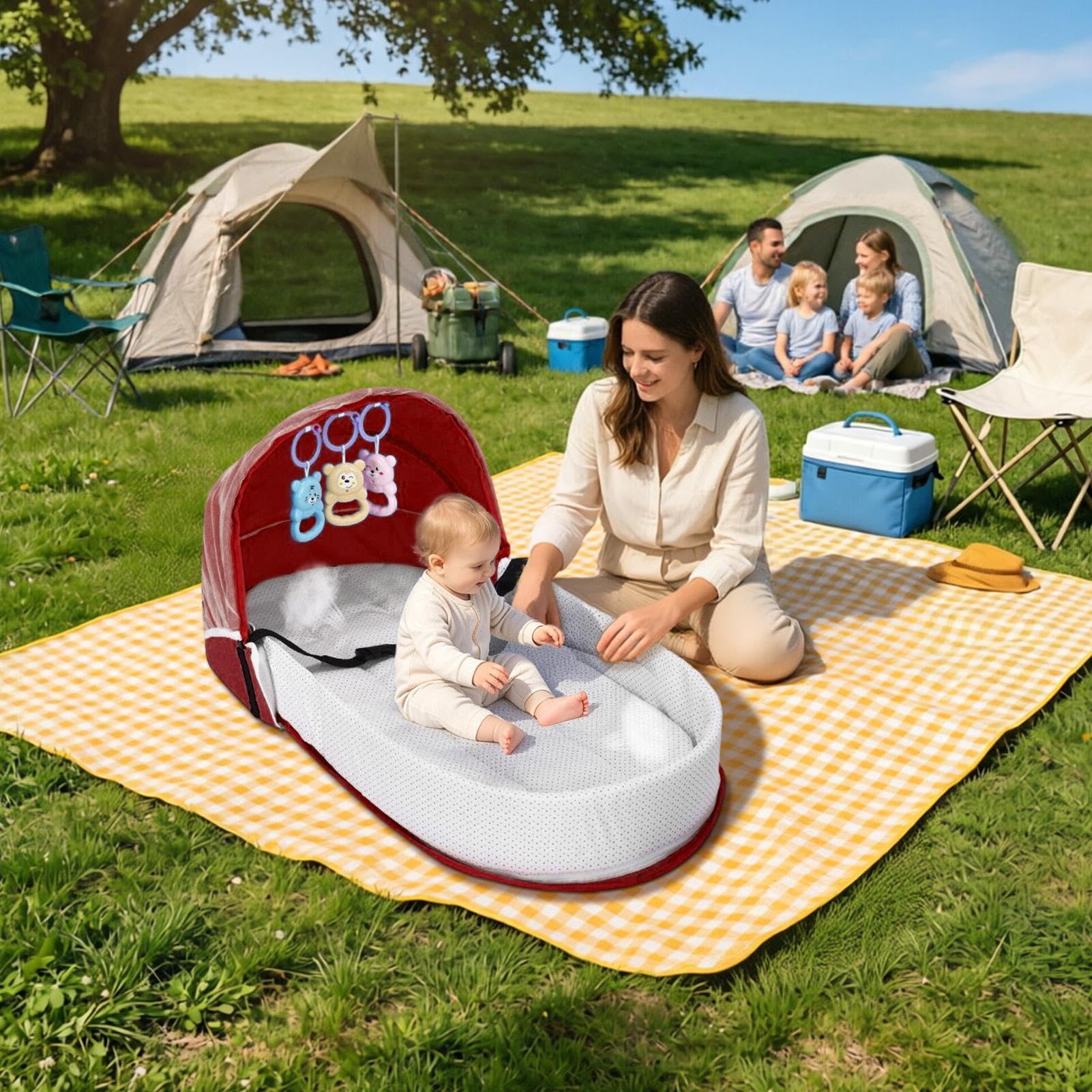 Reisebett Für Kinder Leichtes Faltbares Schlafbett Mit Sonnenschutz