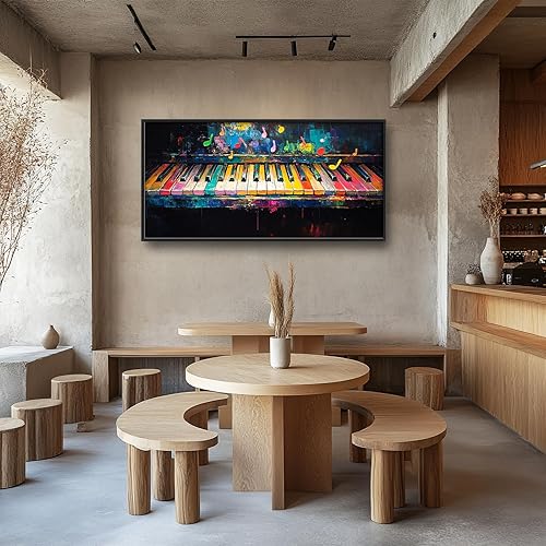 Miniatura 5 de Arte de pared de piano, imágenes musicales, decoración de pared, notas y teclas de piano, impresiones en lienzo para pintura, obra de arte enmarcada