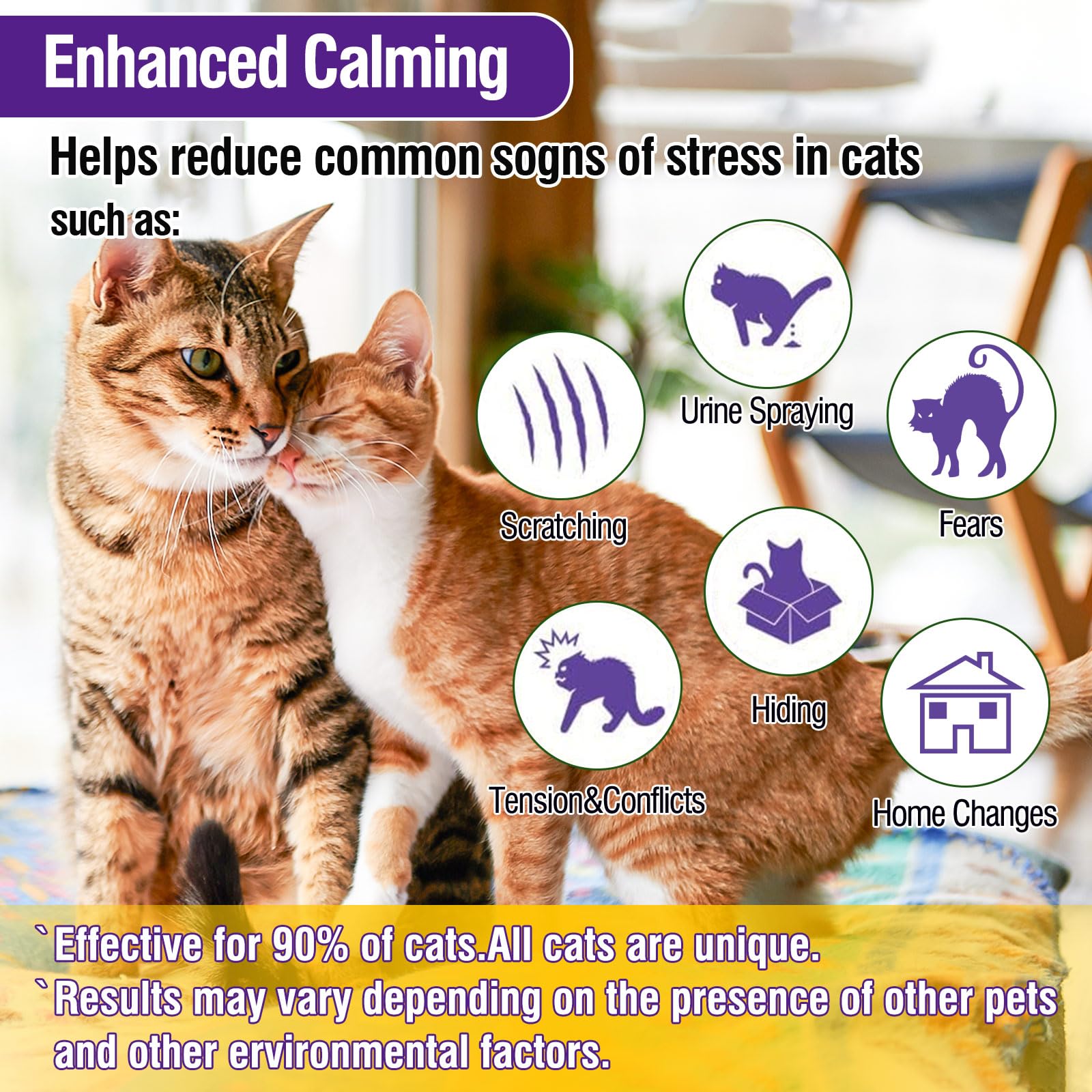 Cat Calming Pheromone Diffuser And Spray,Juego De Difusor De Feromonas Para Gatos,Spray Calmante Para Gatos,Alivia El Estrés Por Ansiedad,Reduce Las Peleas Y Los Arañazos (1 Recarga+1 Spray)