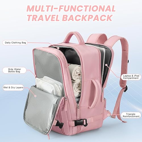 Miniatura 3 de Beraliy Mochila de viaje aprobada por aerolíneas para hombres y mujeres, bolsa de artículos personales para senderismo universitario y negocios,