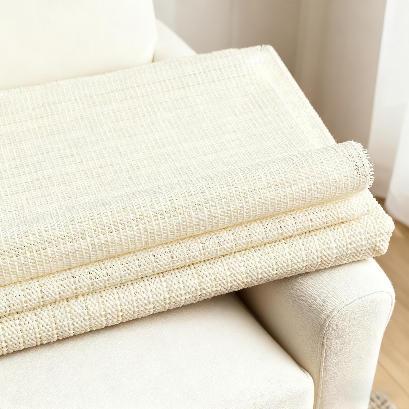 Sottotappeto Antiscivolo 160 x 280 cm Riutilizzabile, Inodore, Tagliabile, Lavabile e Personalizzabile Nelle Dimensioni, Rete Tappetino Antiscivolo per Tappeti Perr Moquette, Bianco