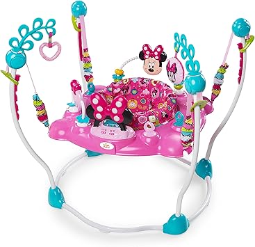Bright Starts Disney Baby Saltador Y Centro De Actividades Minnie Con Luces Y Musica Asiento Giratorio 4 Alturas Regulables 12 Juguetes Interactivos A Partir De 6 Meses Amazon Es Bebe