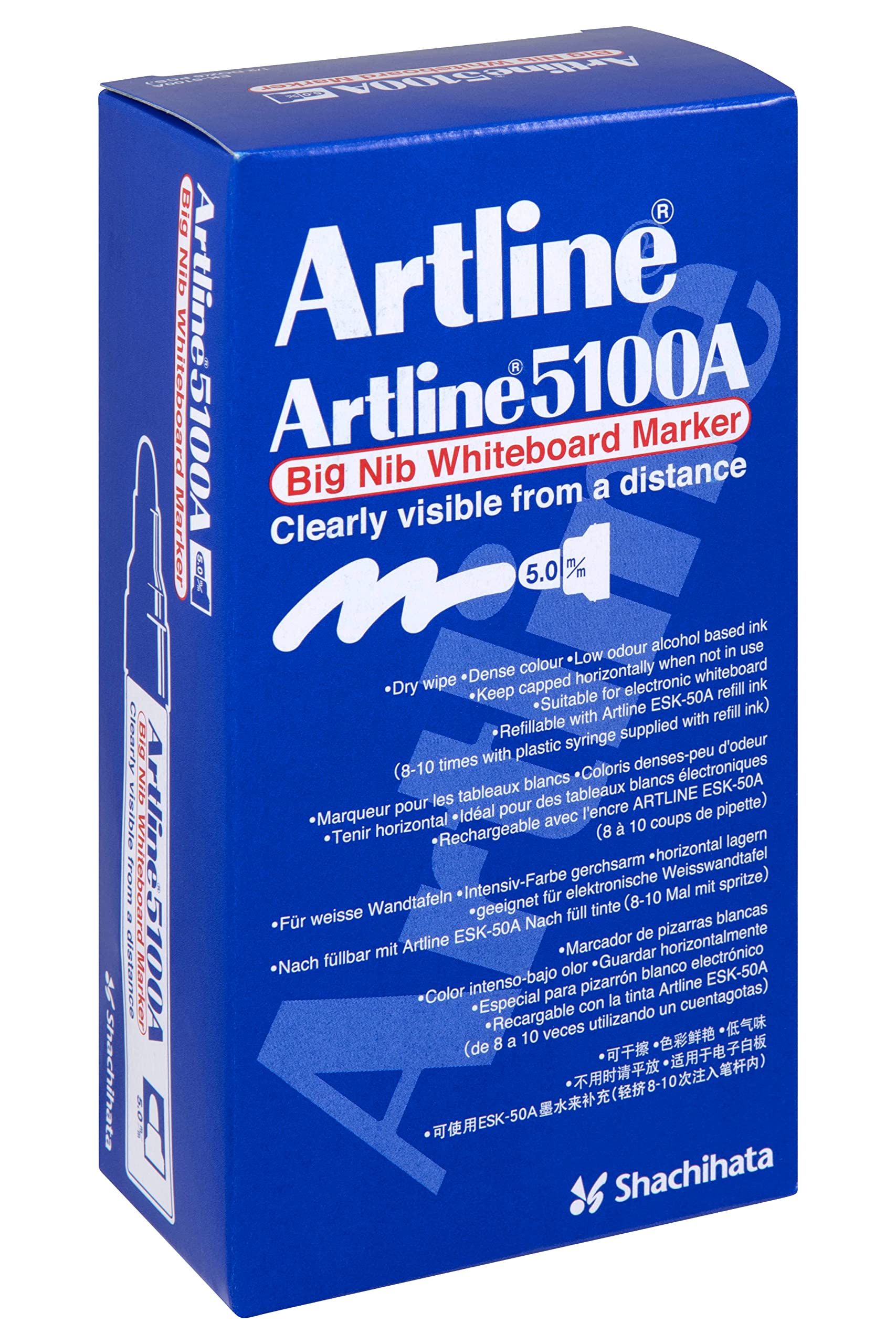 Artline 5100A Big Nib Whiteboard Marker Black (Pack of 6)