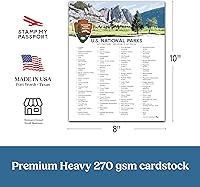 Vista 2 de Stamp My Passport Lista de verificación de parques nacionales, arte de pared de lista de deseos de viaje, póster sin marco de 8 x 10 pulgadas