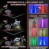 Vista 2 de 8 kits de luces LED RGB segmentadas para motocicleta con control remoto APP/RF, luces subterráneas multicolor con señal de giro de freno, tira