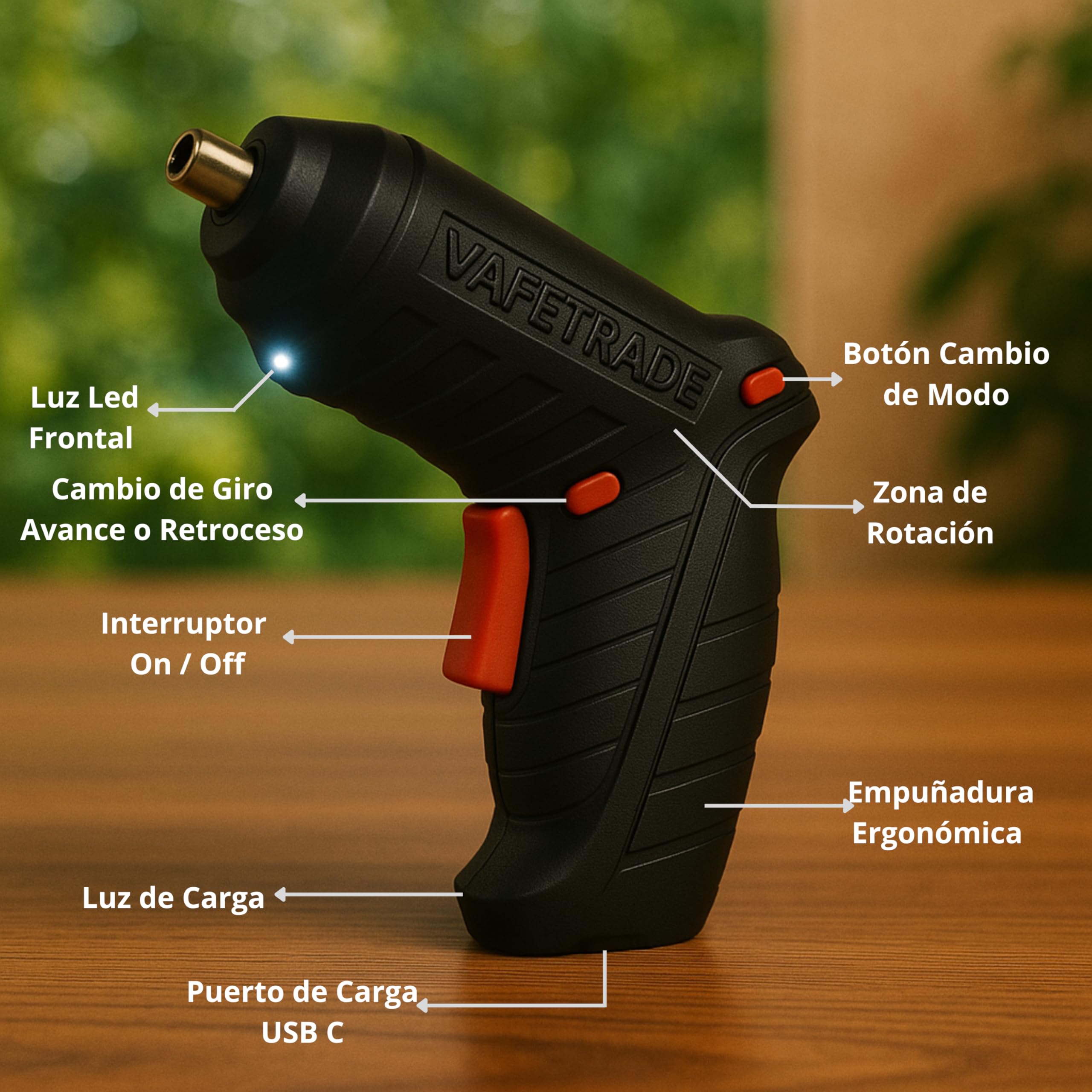 Cacciavite Elettrico Hanmatek - 3,6V, 10 Punte, Ricaricabile USB, Luce LED, Per Lavori Domestici - Foto 2