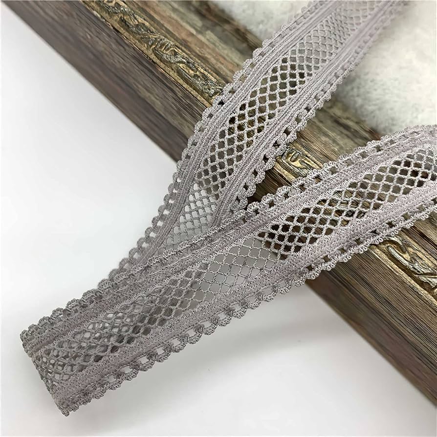 GMMDXD 10~25mm 5yards Grey Elastic Ribbon Fold Over Spandex