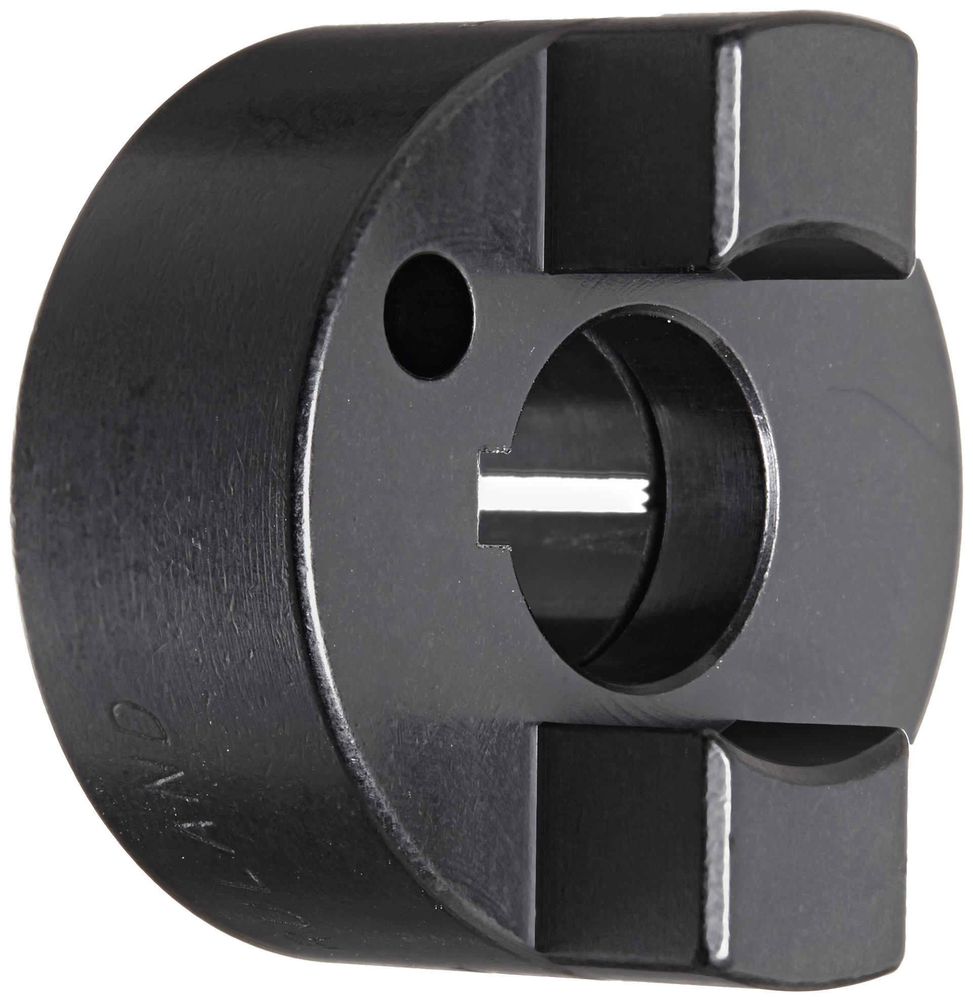 Ruland OCC21-8-A Oldham Coupling Hub with Keyway, Clamp Style, Black Anodized Aluminum, .500