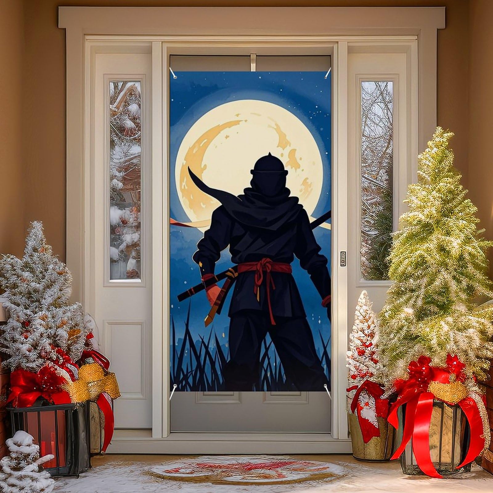 Amazon.com: Moonlight Watercolor Style Ninja Door Banner, 70x35