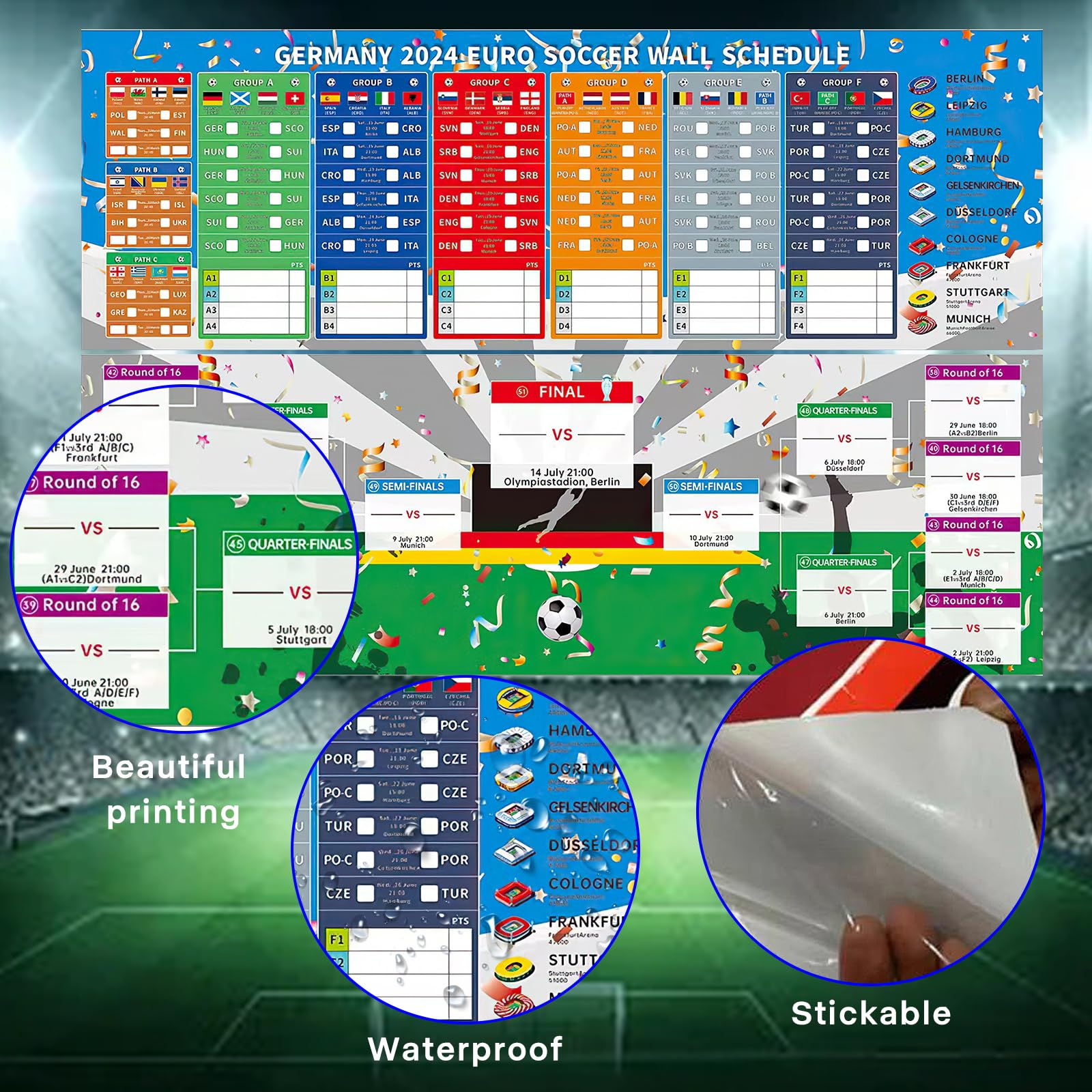 1. Bundesliga Spielplan 2025/2026 Poster - XXL Format 66x34cm Mit Allen Spielterminen