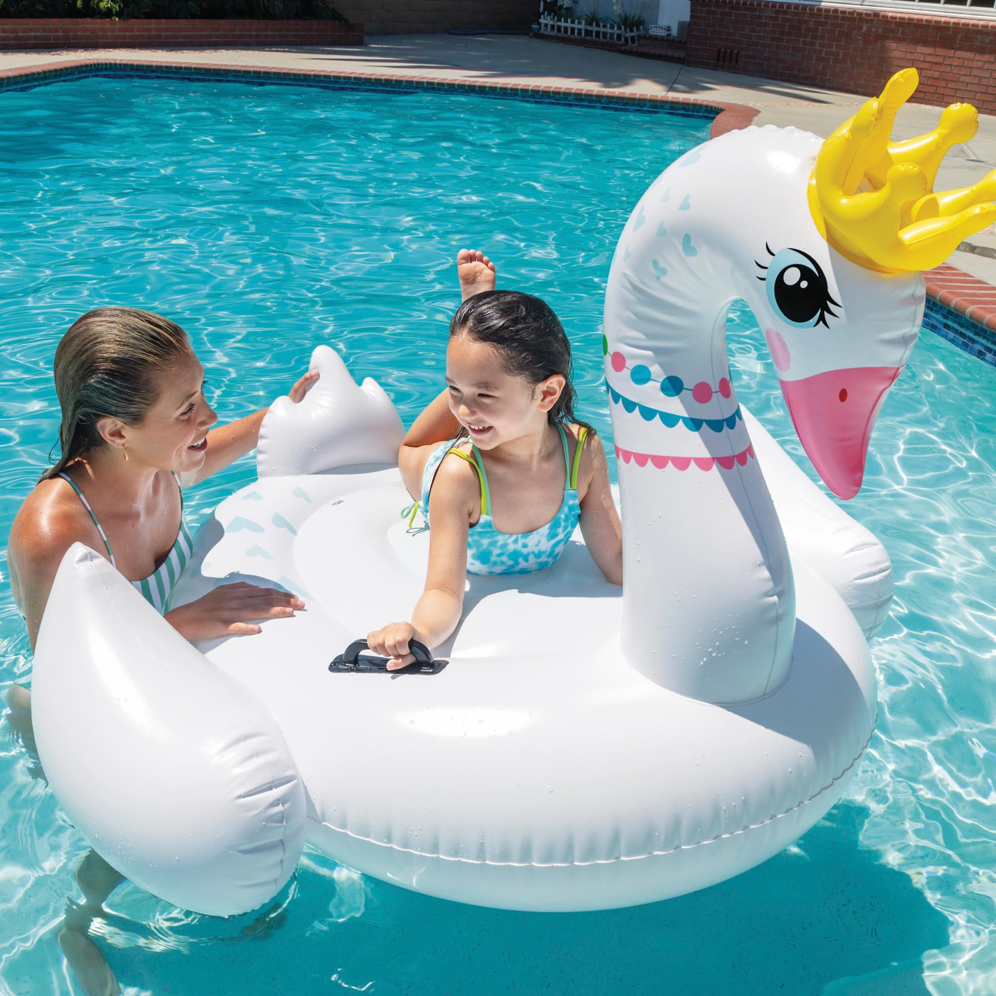 Intex Majestic Swan Ride-On, aufgeblasen, Größe: 1.42m x 1.37m x 99cm (57562NP)