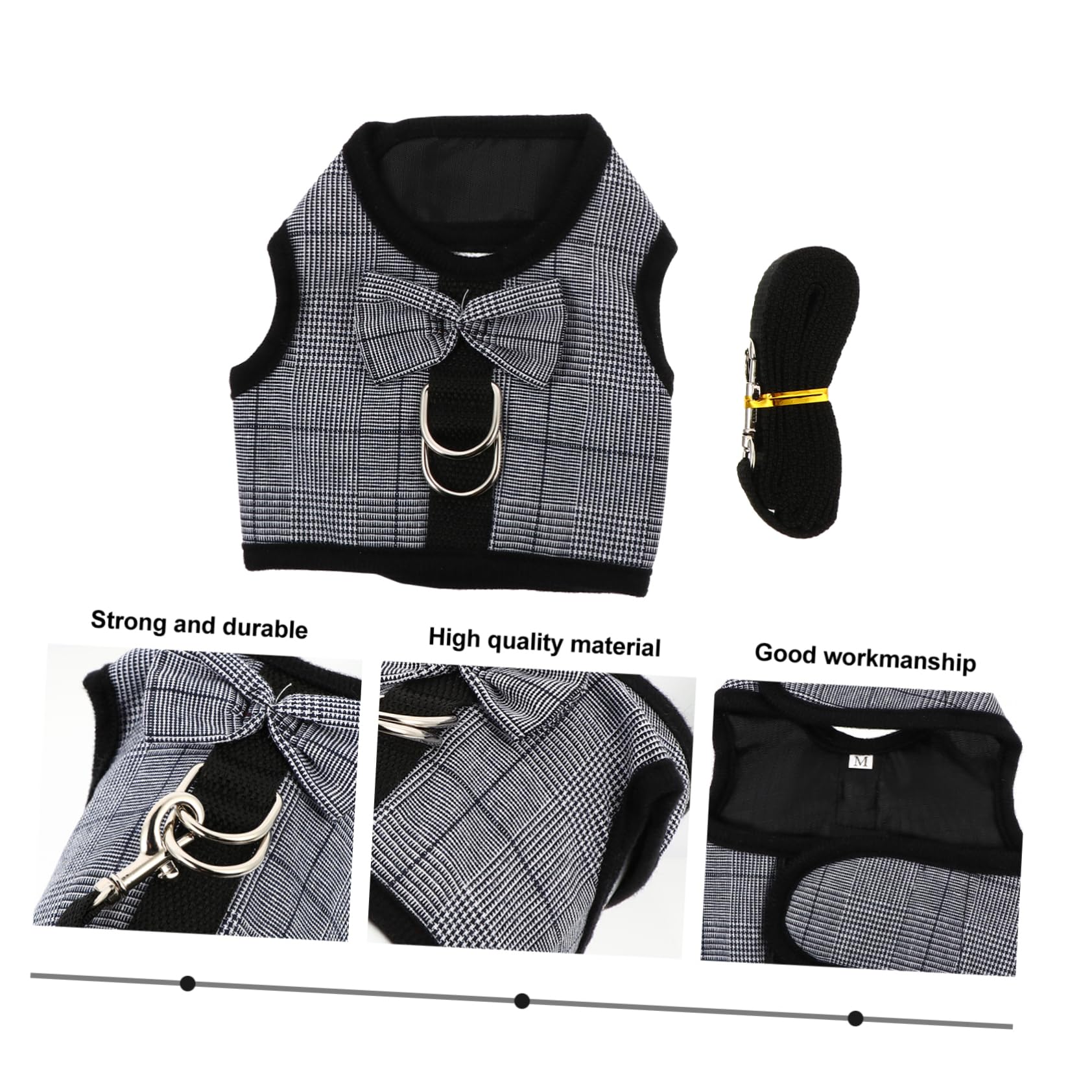 GALPADA 1Set Style Animal Harness Leash for Rabbits Decorative Vest Kit for Outdoor Activities and Daily Walks Easy to Pet Supplies