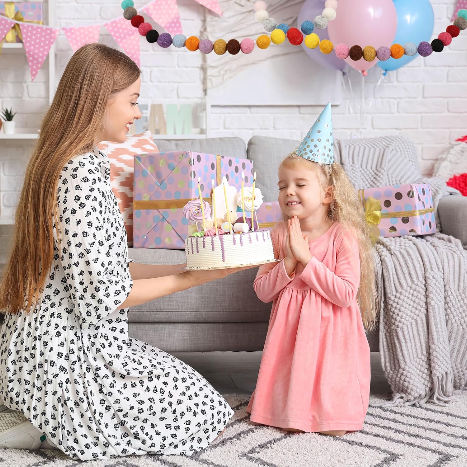 uxcell 30 Pcs Wool Felt Balls Beads, 0.8 Inch Felt Pom Poms for Crafts, Handmade Pompoms Bulk Small Bead for Nursery Handicrafts and DIY Art Decoration, White - Image 4