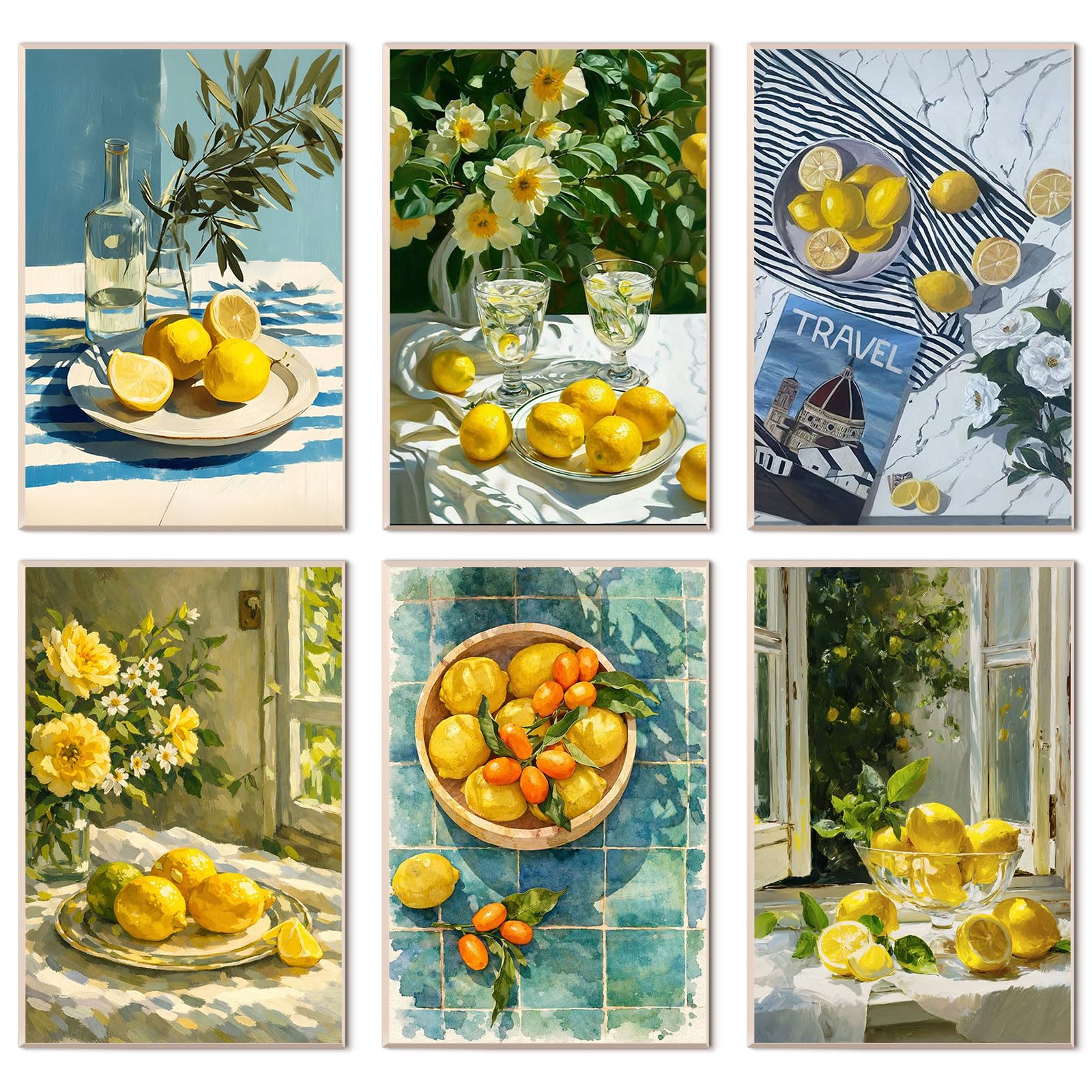 Lemons 6 Pack Paint by Numbers for Adults Beginner 8X12 IN, Still Life — image 1