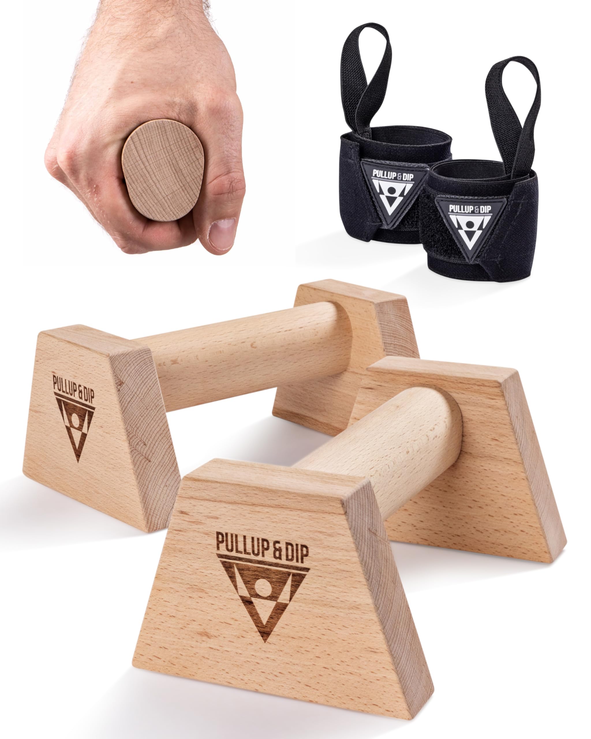 Barre Per Flessioni In Legno Di Faggio - Antiscivolo, Ergonomiche, Per Allenamento A Casa