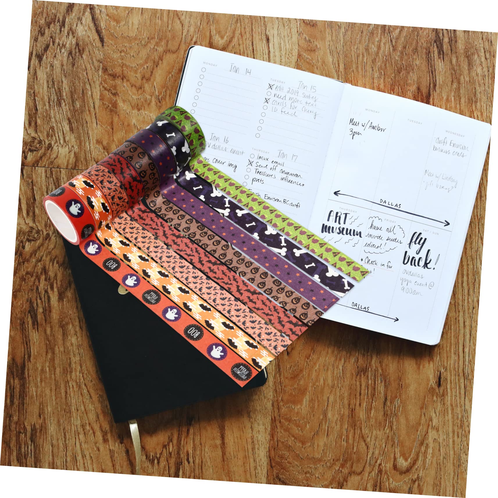 NUOBESTY 56rollos Cintas Decorativas Washi De Halloween De Adhesivas Para Manualidades y Decoración Estilo Aleatorio Elementos Temáticos Para Fiestas y Scrapbooking