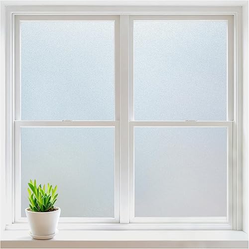 rabbitgoo Película de Privacidad para Ventanas, Adhesivos de Ventana de Vidrio Esmerilado, Pegatinas Estáticas para Puertas con Bloqueo UV y Calor