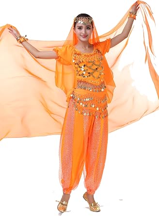 Womens Indian Belly Dance Colorful Scarf Veil 2.2 * 1.2M For Halloween Raves Costume Chiffon