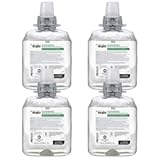 GOJO E1 Foam Handwash, Fragrance Free, 1250 mL Handwash Refill FMX-12 Push-Style Hand Soap Dispenser (Pack of 4) - 5167-04