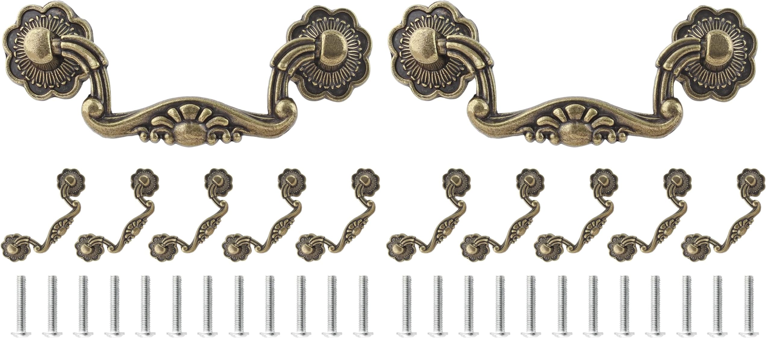 Uenhoy 6 Pcs 3 Inch Bail Handle Drop Pulls Vintage Drop Bail Drawer Pulls — Amazon image 9