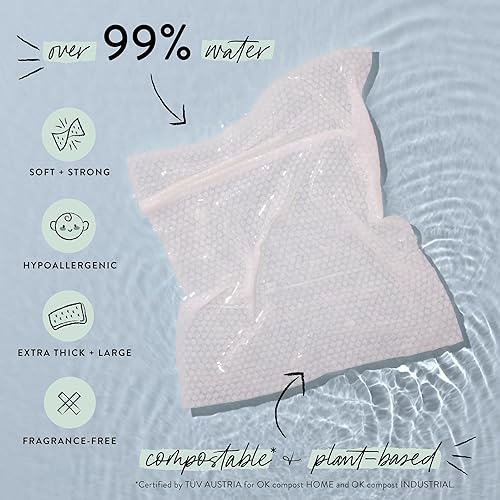 Miniatura 7 de The Honest Company Toallitas multiusos Clean Conscious Hipoalergénicas + sin perfume para pieles sensibles Más del 99% de agua, compostables, a
