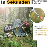 Cveenk 6db 4m Reflektáló Sátorkötél Feszítővel, Zöld Nylon Kempingkötél Ponyvához 4