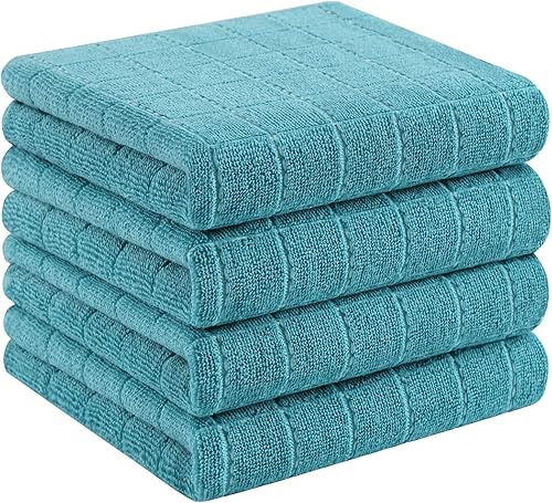 Miniatura 117 de Homaxy Toallas de cocina de rizo de algodón 100% (gris oscuro, 13 x 28 pulgadas), diseño a cuadros, suaves y súper absorbentes, paquete de 8