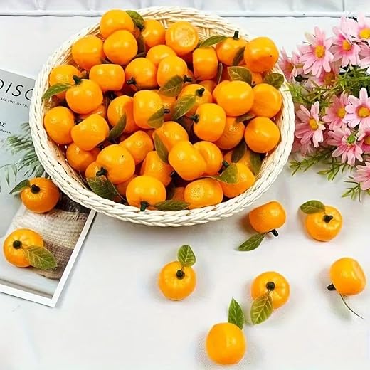BabyMoon | Set of 20 | Baby Simulation Fake Mini Oranges Fruits | Artificial Plastic Fruit Model | Ornament Decoration | Photography Props Basket…