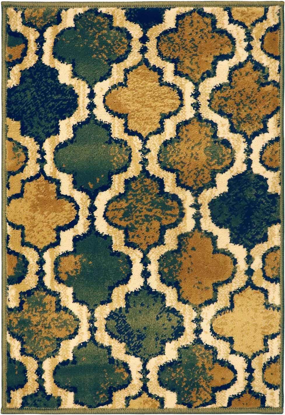 BLUENILEMILLS BNM Indoor Small Area Rug with Jute Backing, Perfect for Kitchen, Bedroom, Hardwood, Living Room, Dorm, Entry, Office, Transitional Versatile Design, Viking Collection, 2' x 3', Green