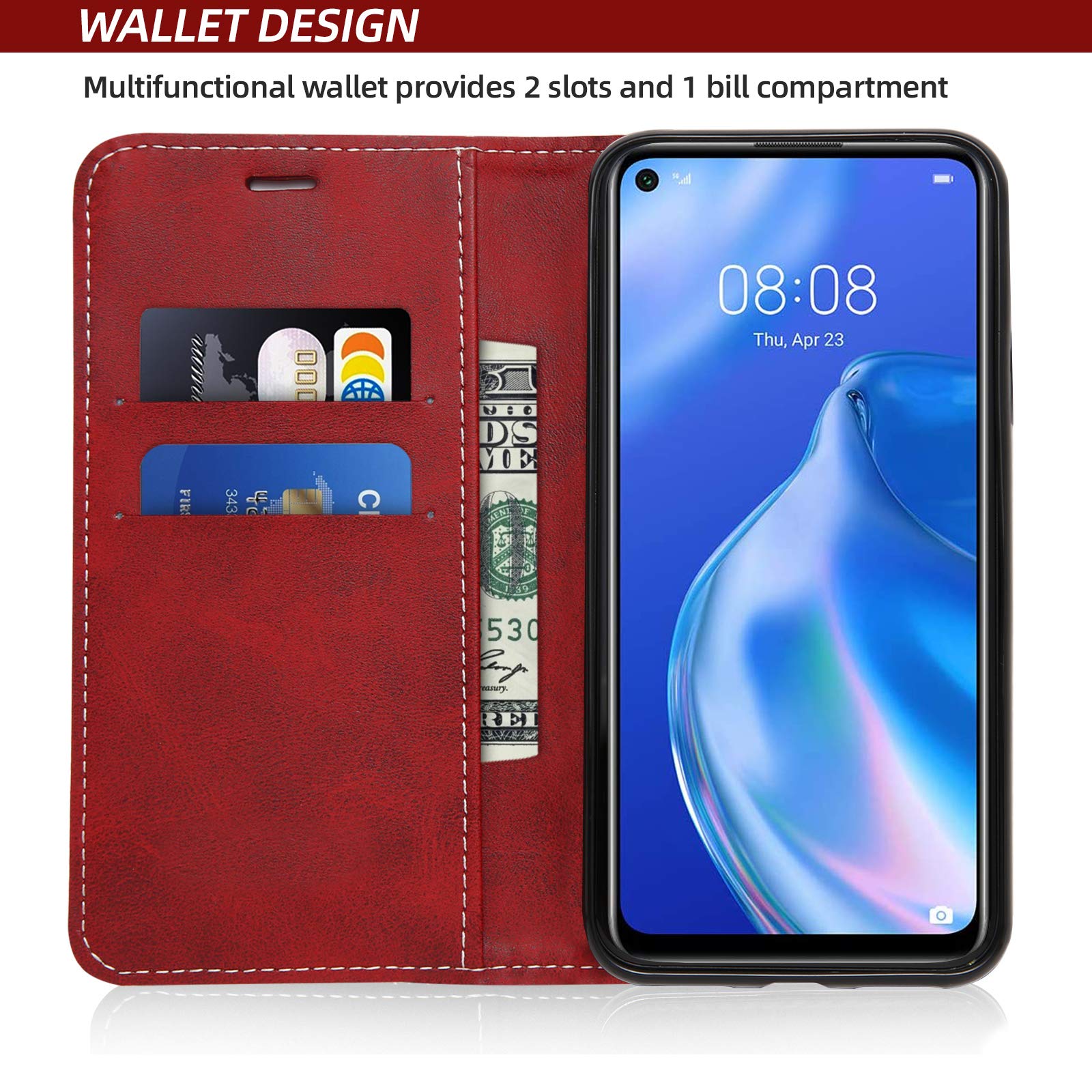 Flip Cover Per Huawei P40 LITE/NOVA6 SE, Custodia in Pelle