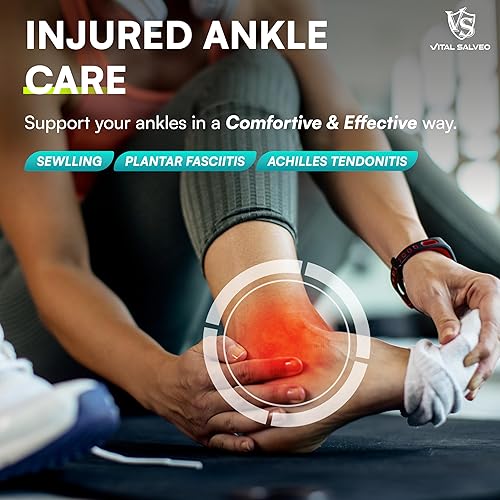 Miniatura 6 de VITAL SALVEO- Open Toes Compression Germanium and Bamboo Charcoal Ankle Sleevebrace with Arch Support, Eases Swelling and Achilles tendon (1PC)