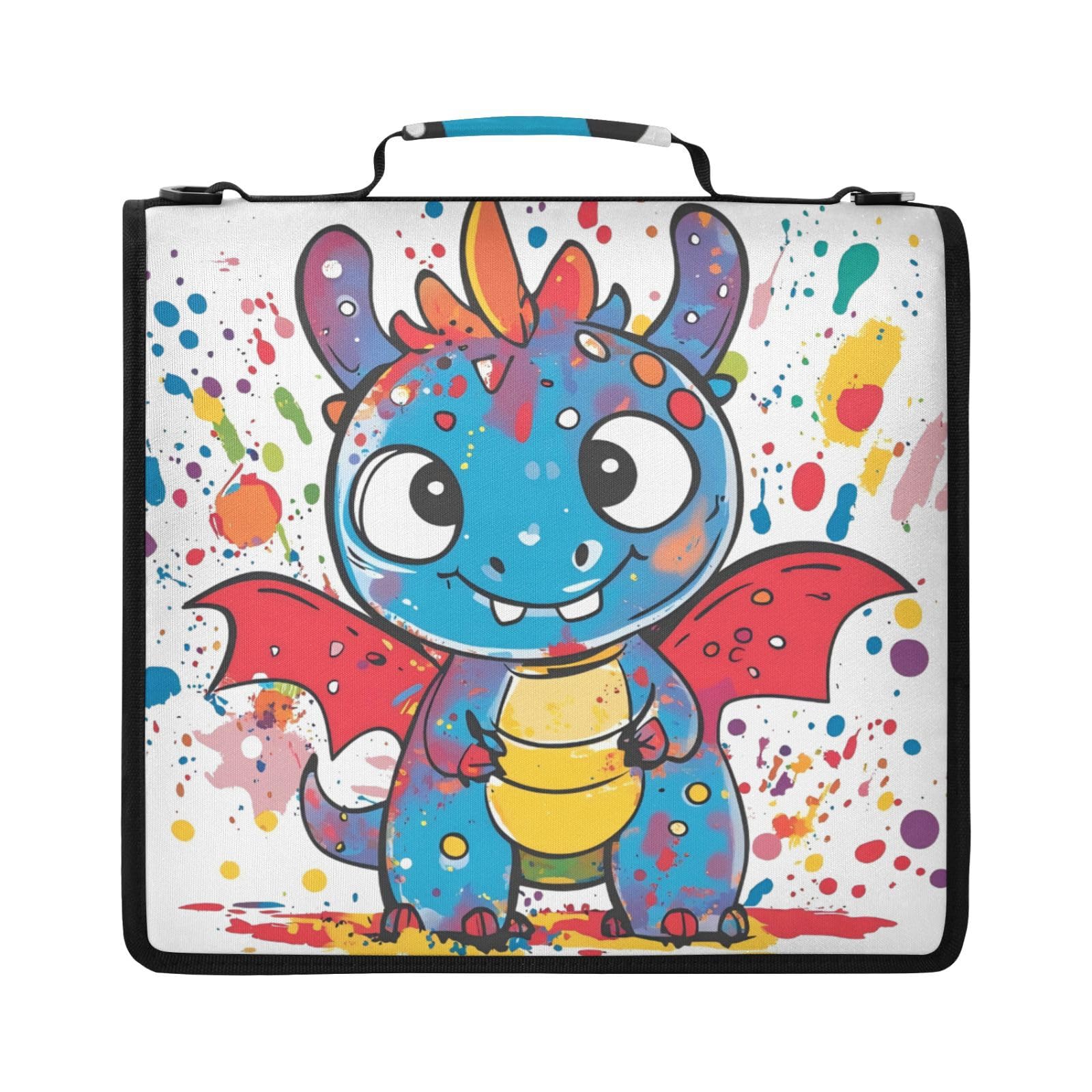 Colorful Dragon Graffiti Art Zipper 3 Ring Binder Bag